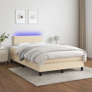 матрас для континентальной кровати и светодиоды, кремовый, 120x200 см, ткань