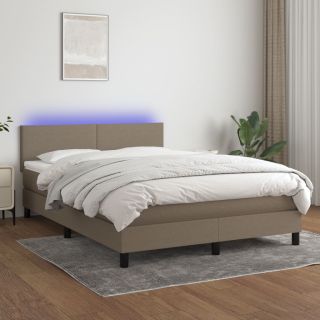 kontinentaalvoodi madrats ja LED, pruunikas, 140x190 cm, kangas