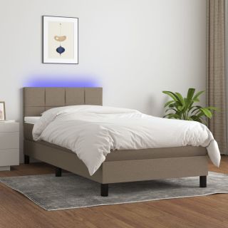 матрас для континентальной кровати и светодиоды, коричневый, 90x200 см, ткань