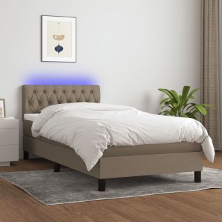 матрас для континентальной кровати и светодиоды, коричневый, 90x200 см, ткань