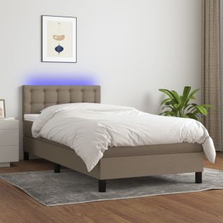 матрас для континентальной кровати и светодиоды, коричневый, 90x200 см, ткань