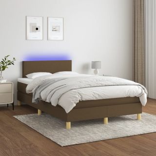 матрас для континентальной кровати и светодиоды, темно-коричневый, 120x200 см, ткань