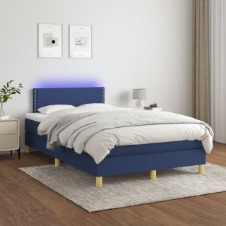 kontinentaalvoodi madrats ja LED, sinine, 120x200 cm, kangas
