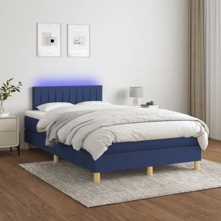 kontinentaalvoodi madrats ja LED, sinine, 120x200 cm, kangas