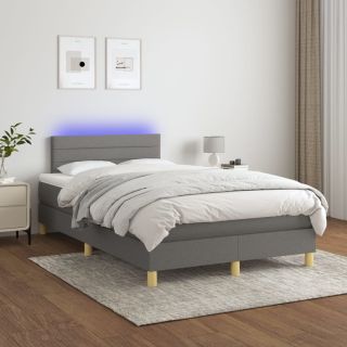 матрас для континентальной кровати и светодиоды, темно-серый, 120x200 см, ткань