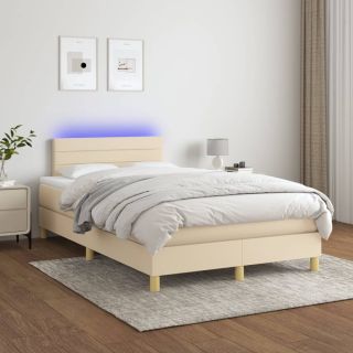 матрас для континентальной кровати и светодиоды, кремовый, 120x200 см, ткань