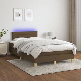 матрас для континентальной кровати и светодиоды, темно-коричневый, 120x200 см, ткань