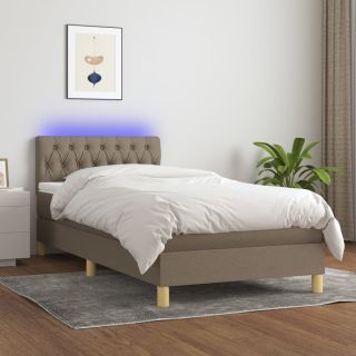 матрас для континентальной кровати и светодиоды, коричневый, 90x200 см, ткань