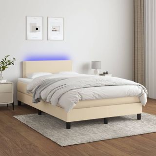 матрас для континентальной кровати и светодиоды, кремовый, 120x200 см, ткань