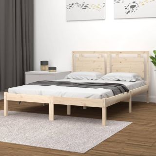 Каркас кровати со светодиодной подсветкой, белый, 180 x 200 см, массив дерева