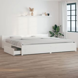 Каркас кровати с ящиками, белый, 180 х 200 см