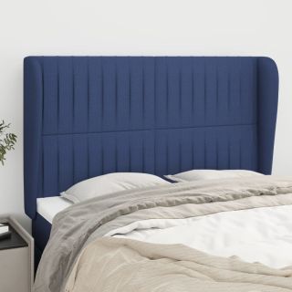 voodipeats servadega, sinine, 147x23x118/128 cm, kangas