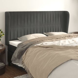 voodipeats servadega, tumehall, 203x23x118/128 cm, samet