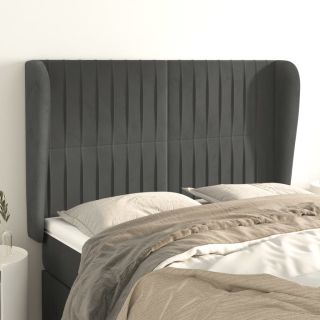 voodipeats servadega, tumehall, 147x23x118/128 cm, samet