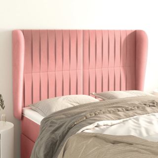 voodipeats servadega, roosa, 147x23x118/128 cm, samet