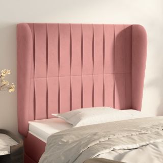voodipeats servadega, roosa, 93x23x118/128 cm, samet