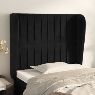 voodipeats servadega, must, 103x23x118/128 cm, samet