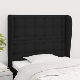 voodipeats servadega, must, 83x23x118/88 cm, kangas