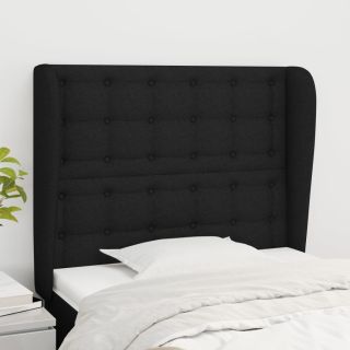 voodipeats servadega, must, 93x23x118/128 cm, kangas