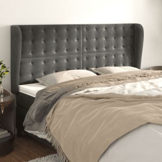 voodipeats servadega, tumehall, 183x23x118/128 cm, samet