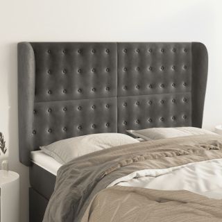 voodipeats servadega, tumehall, 147x23x118/128 cm, samet