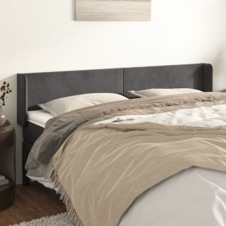voodipeats servadega, tumehall, 183x16x78/88 cm, samet