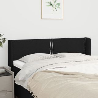 voodipeats servadega, must, 147x16x78/88 cm, kangas