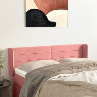 voodipeats servadega, roosa, 147x16x78/88 cm, samet
