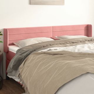 voodipeats servadega, roosa, 163x16x78/88 cm, samet
