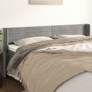 voodipeats servadega, helehall, 183x16x78/88 cm, samet