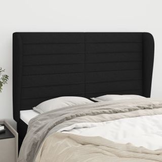 voodipeats servadega, must, 147x23x118/128 cm, kangas