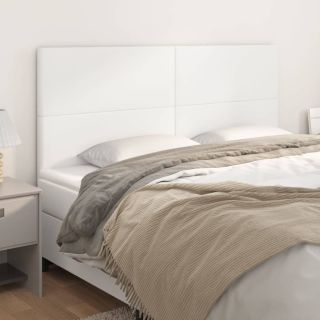 изголовья 4 шт., белые 80x5x78/88 см искусственная кожа