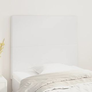 изголовья 2 шт., белые, 100x5x78/88 см искусственная кожа