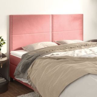 voodipeatsid 4 tk, roosa, 100x5x78/88 cm, samet
