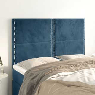 voodipeatsid 4 tk, tumesinine, 72x5x78/88 cm, samet