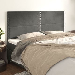 voodipeatsid 4 tk, tumehall, 90x5x78/88 cm, samet
