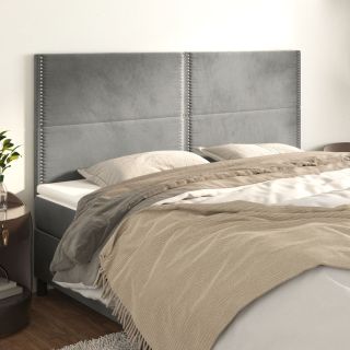 voodipeatsid 4 tk, helehall, 90x5x78/88 cm, samet