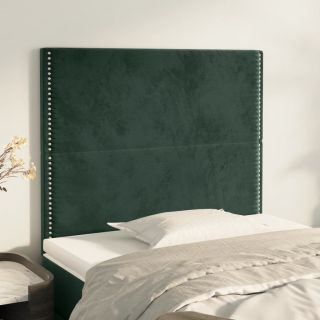 voodipeatsid 2 tk, tumeroheline, 90x5x78/88 cm, samet