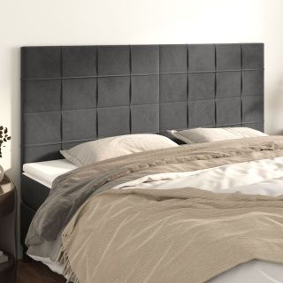 voodipeatsid 4 tk, tumehall, 80x5x78/88 cm, samet