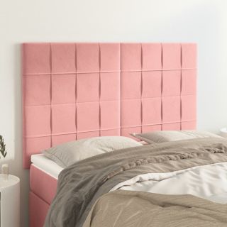 voodipeatsid 4 tk, roosa, 72x5x78/88 cm, samet