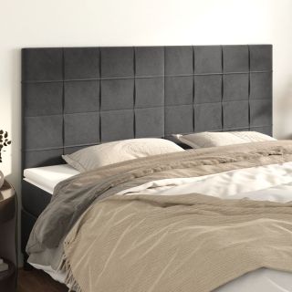 voodipeatsid 4 tk, tumehall, 90x5x78/88 cm, samet