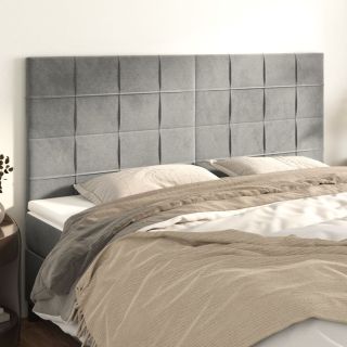voodipeatsid 4 tk, helehall, 90x5x78/88 cm, samet