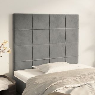voodipeatsid 2 tk, helehall, 80x5x78/88 cm, samet
