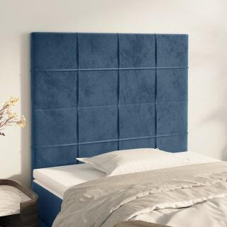 voodipeatsid 2 tk, tumesinine, 90x5x78/88 cm, samet