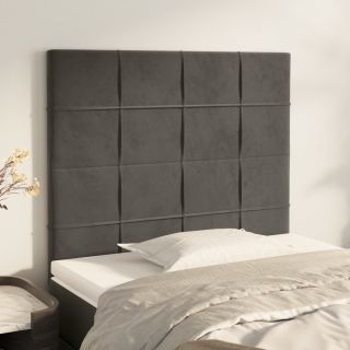 voodipeatsid 2 tk, tumehall, 100x5x78/88 cm, samet