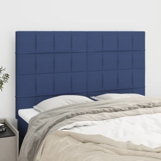 изголовья 4 шт., синие, 72x5x78/88 см, ткань