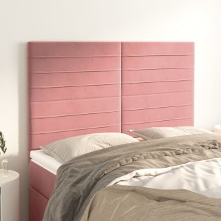 voodipeatsid 4 tk, roosa, 72x5x78/88 cm, samet