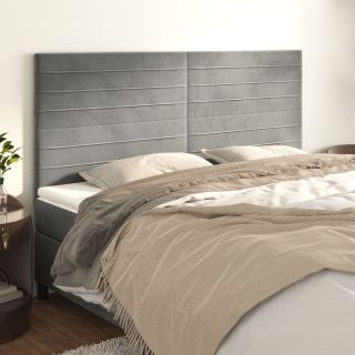 voodipeatsid 4 tk, helehall, 80x5x78/88 cm, samet