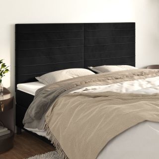 voodipeatsid 4 tk, must, 90x5x78/88 cm, samet