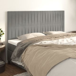 voodipeatsid 4 tk, helehall, 80x5x78/88 cm, samet